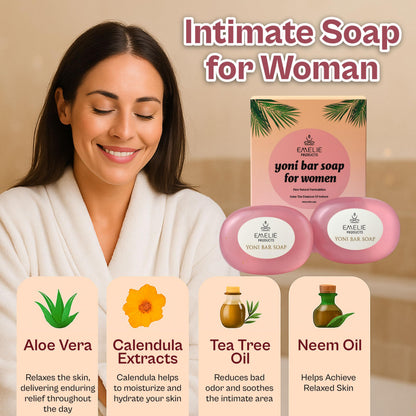 Natural Feminine Soap Bar pH Balanced – 2 Pack x 100g – Cold Process Intimate Wash with Botanical Extracts – Gentle Daily Feminine Hygiene Bar, for Daily Comfort & Fresh Feel