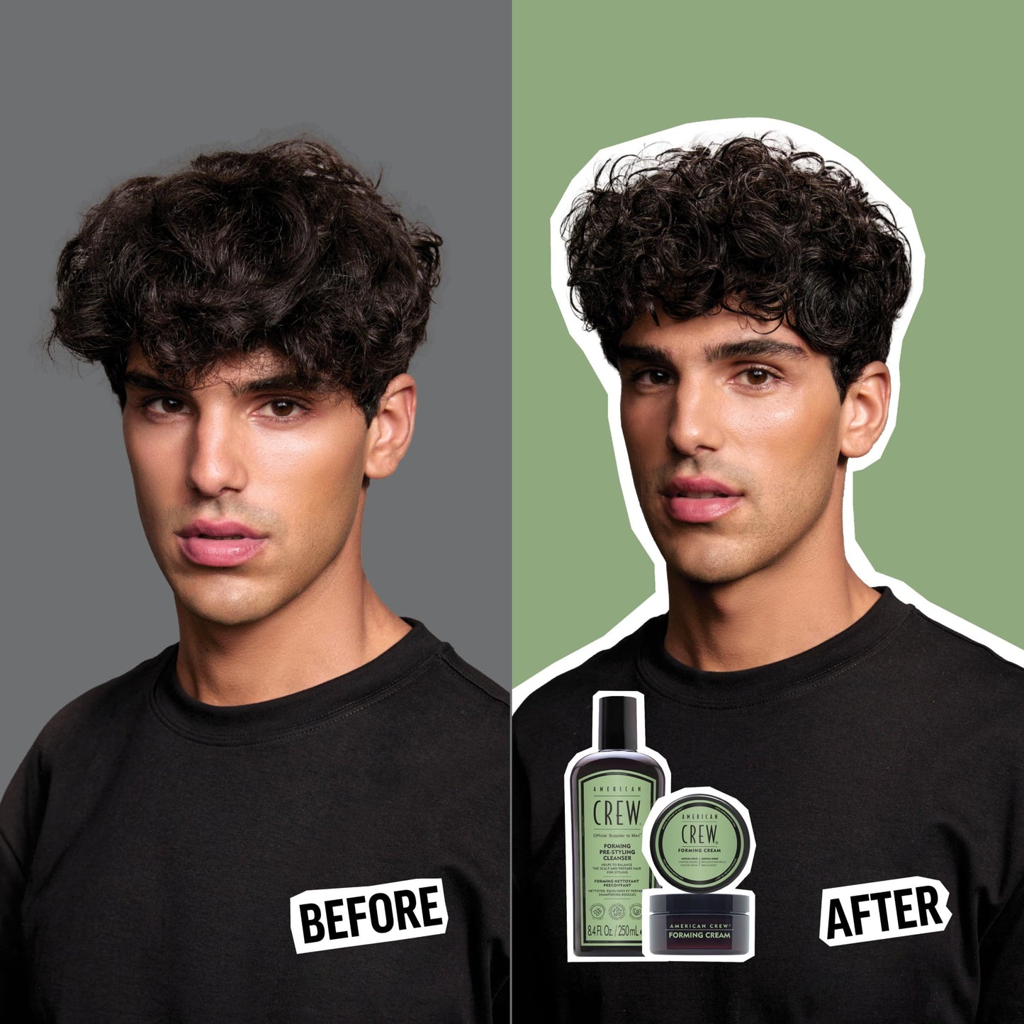 AMERICAN CREW Men's Pre-Styler Forming Shampoo for Textured & Curly Hair, Anti-Frizz & Curl Defining, With Jojoba Oil, Vegan, 8.5 fl oz