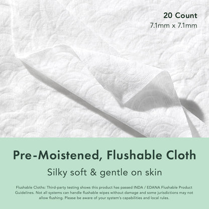 Rael Bundle - Flushable Feminine Wipes (10 Count, Pack of 2) and Organic Cotton Cover Pads Extra Long Overnight (12 Count)