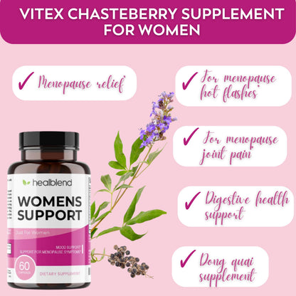 Women’s Support Complex Advanced Formula - Female Support Supplement for Hot Flashes, Night Sweats, Symptoms of Perimenopause and Menopause - Hormone Regulation Naturally - 60 Capsules