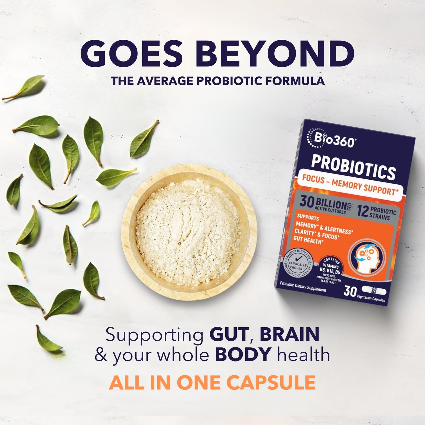 Probiotic Bundle for Vaginal Health & Brain Support – 50B CFU + 30B CFU with 15 Strains – Supports pH Balance, Vaginal Flora, Memory, Focus, Immunity, Digestion, & Mental Clarity – Shelf Stable