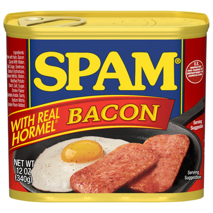 SPAM with Real HORMEL Bacon, 7 g protein, 12 oz (Pack of 12)