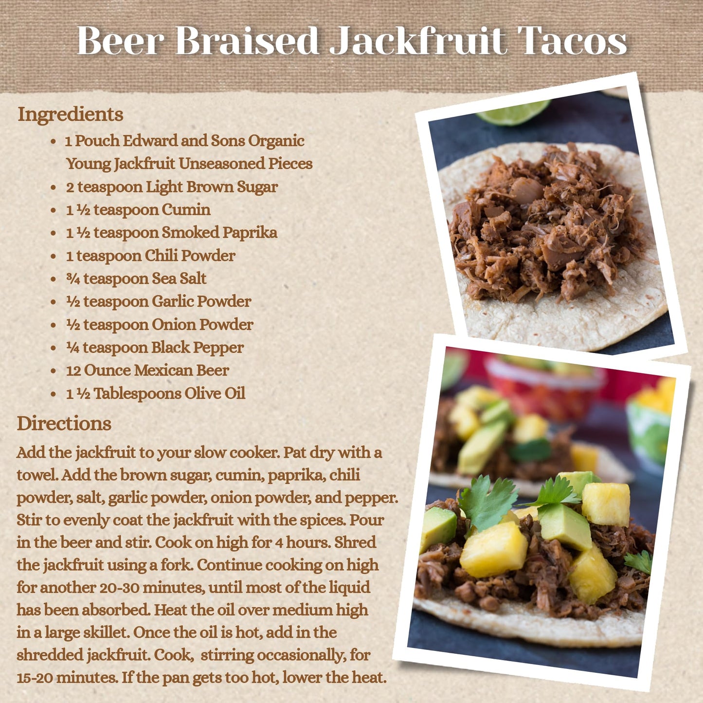 Edward & Sons Organic Young Jackfruit - Jackfruit Organic, Vegan Meat, Vegan Fruit, Plant Based Meat, Vegan Meat Substitute, Unseasoned - 4.4 Pounds