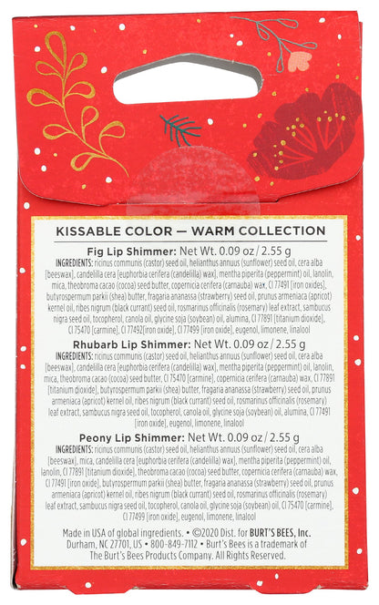 BURTS BEES Warm Kissable Color Gift Set, 1 EA