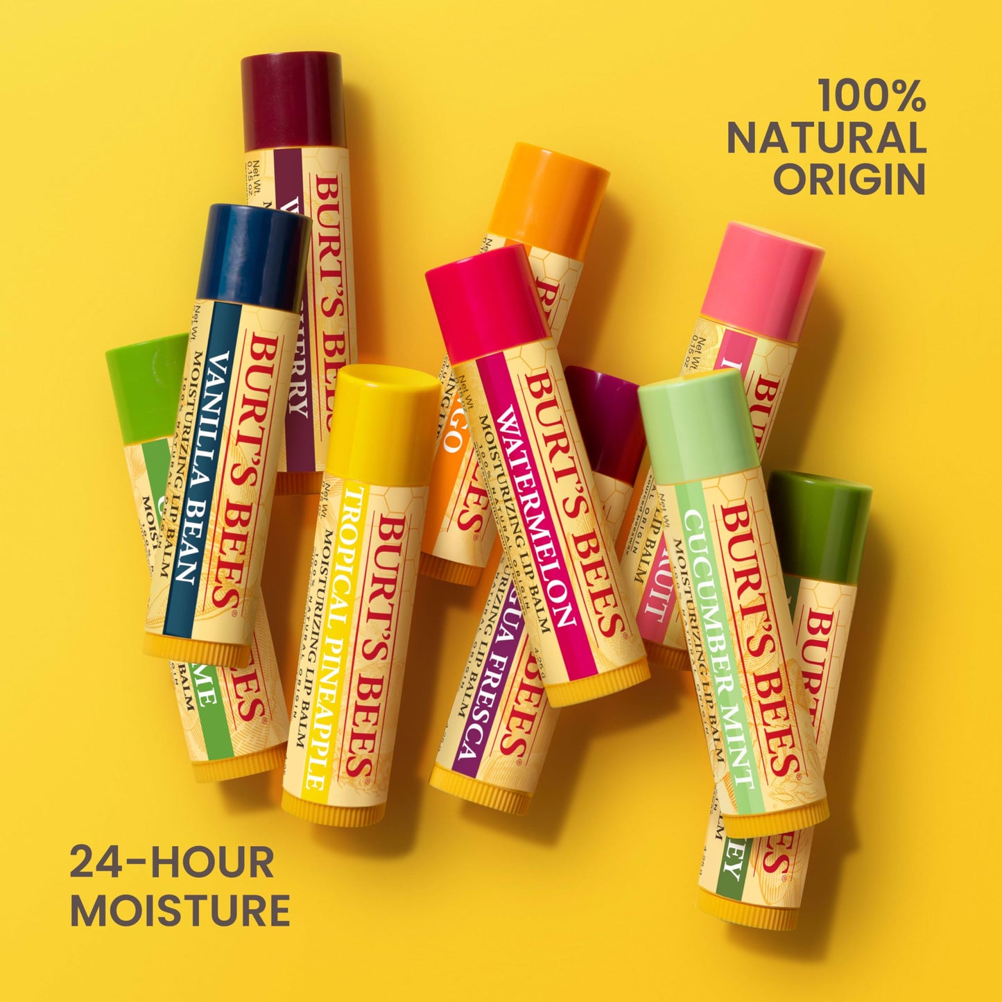 Burt’s Bees 12 Days of Joy Advent Calendar; 12 Surprise Lip Balms Including Juicy Cherry, an Amazon Exclusive; 24 Hour Moisture, 100% Natural Origin, Responsibly Sourced Beeswax, 12 Tubes, 0.15 Oz.