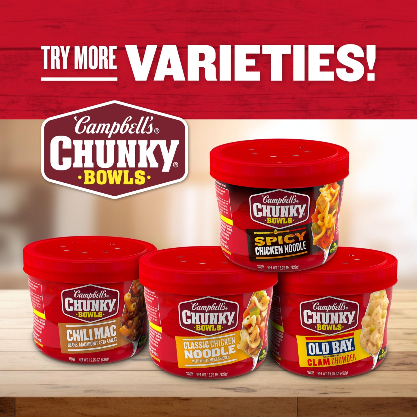 Campbell’s Chunky Soup, Chili Mac Soup, 15.25 oz Microwavable Bowl