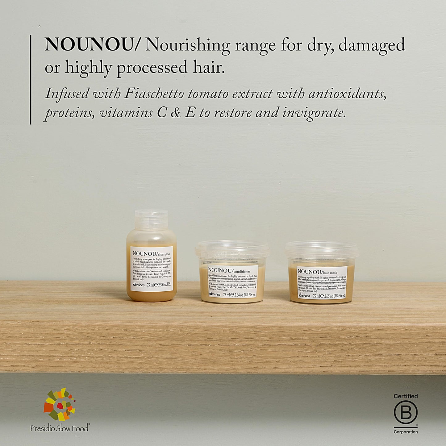Davines NOUNOU Hair Mask, Nourishing And Repairing Treatment For Bleached, Permed Or Relaxed Hair, Add Shine Weightlessly