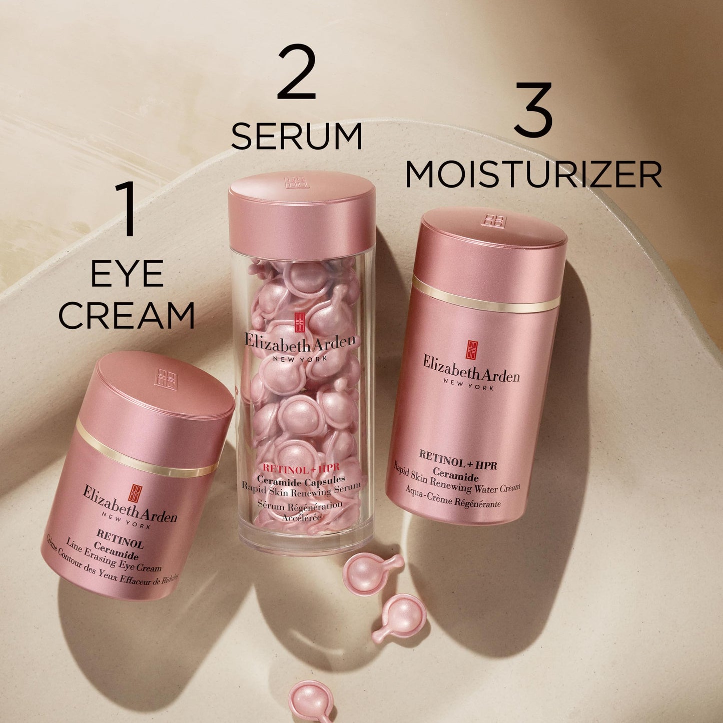 Elizabeth Arden Retinol + HPR Ceramide Rapid Skin Renewing Anti-Aging Face Serum Capsules, Fine Lines & Wrinkles Treatment with Peptides, Vitamin E, & Niacinamide