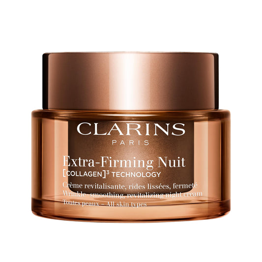 Clarins NEW Extra-Firming Night Moisturizer | Firming and Renewing Anti Aging Night Cream | Contains Collagen Polypeptide, Avocado Peptides & Niacinamide | Refillable | All Skin Types | 1.7 Ounces
