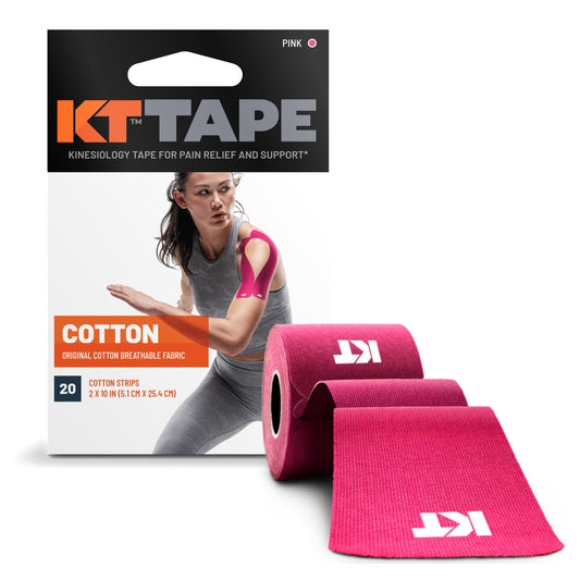 KT Tape, Original Cotton, Elastic Kinesiology Athletic Tape, 20 Count, 10” Precut Strips