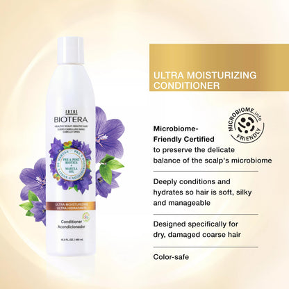 Biotera Ultra Moisturizing Conditioner | Hydrates Dry, Damaged, Coarse Hair | Microbiome Friendly | Vegan & Animal Test Free | Paraben & Sulfate Free | Color-Safe