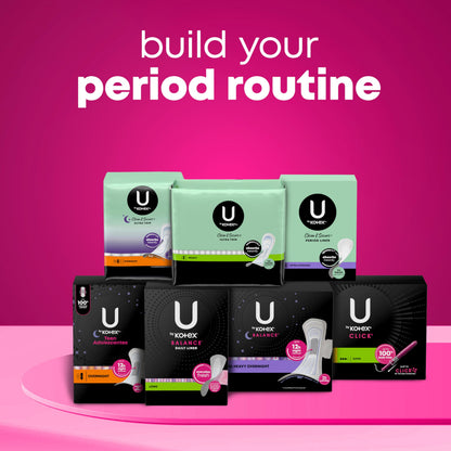 U by Kotex Balance Ultra Thin Pads with Wings, Regular Absorbency, 50 Count (Packaging May Vary)