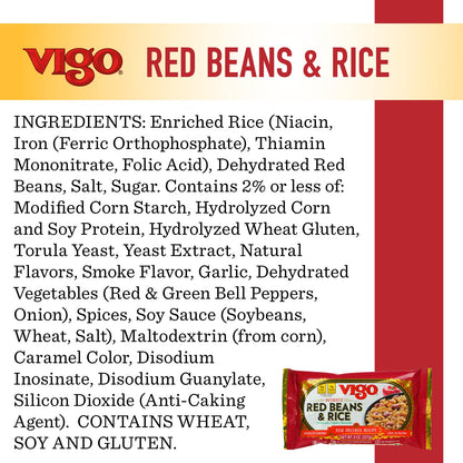 Vigo Authentic Red Beans & Rice, Low Fat, 8oz (Red Beans & Rice, Pack of 12)