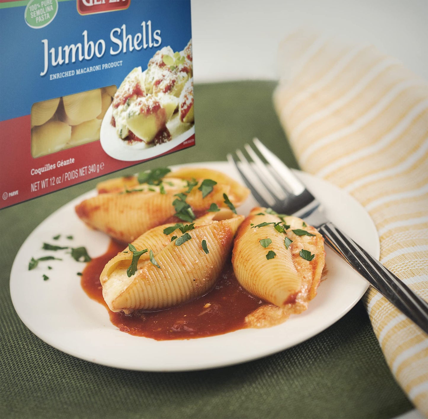 Gefen Jumbo Pasta Shells, 12oz (2 Pack) Made with Semolina Wheat | Premium Quality | Large Size