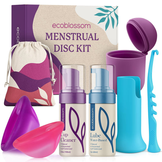 Ecoblossom Reusable Menstrual Disc - Menstrual Cup - Soft Period Disc for Women Designed with Tab, Medical-Grade Silicone Period Cup