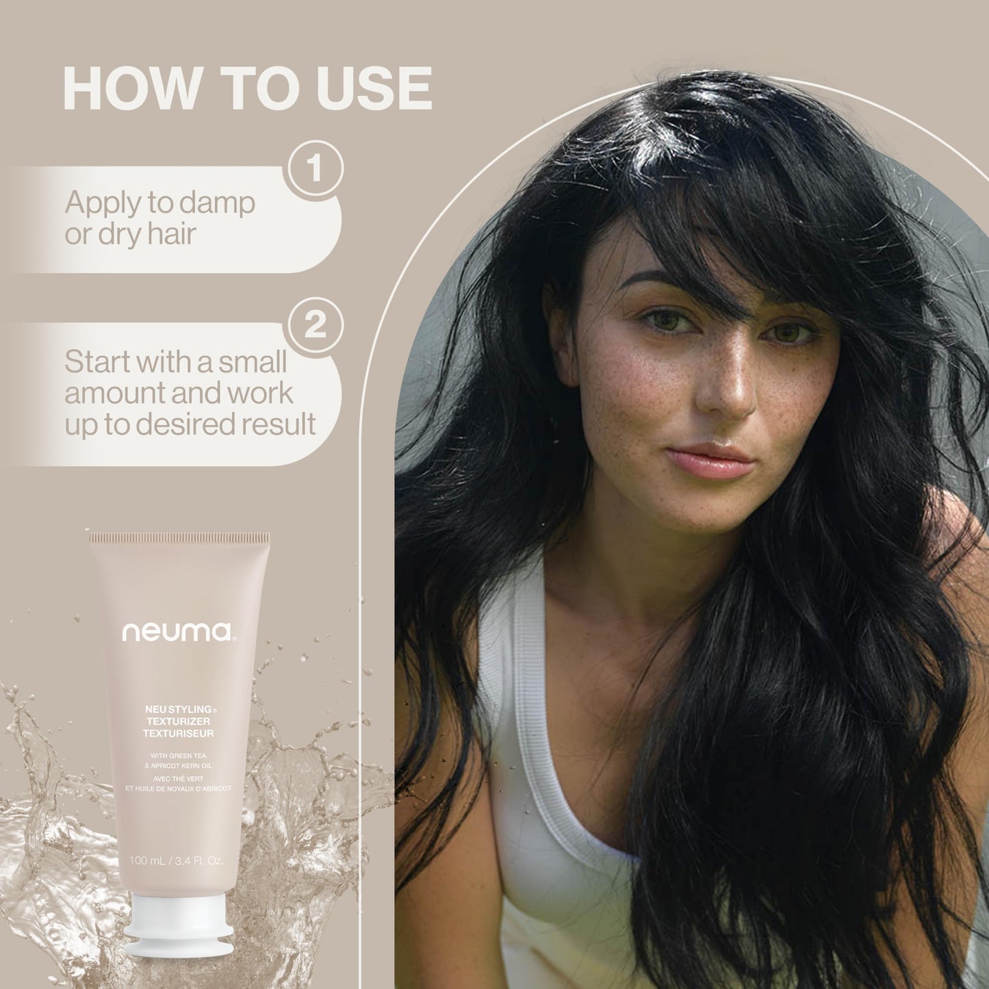 Neuma Neu Styling Hair Texturizer Crème, 3.4 Fl. Oz. Hair Texture Cream with Persimmon Scent