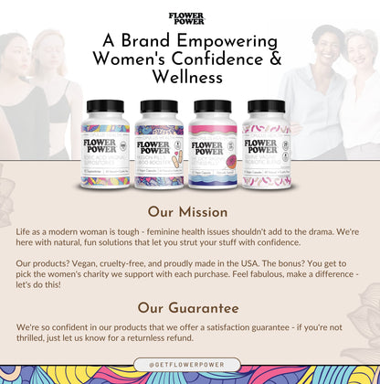 Flower Power Divine Feminine Wellness Blend Capsules – Daily Herbal & Probiotic Supplement for Women’s Balance & Wellness – 30 Count