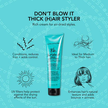Bumble and bumble. Don't Blow It Thick (H) air Styler Air Dry Cream | Anti Frizz Hair Cream | Adds Hydration and Light Hold |For Medium to Thick Curly, Wavy, Straight Hair Types, 5 Fl Oz