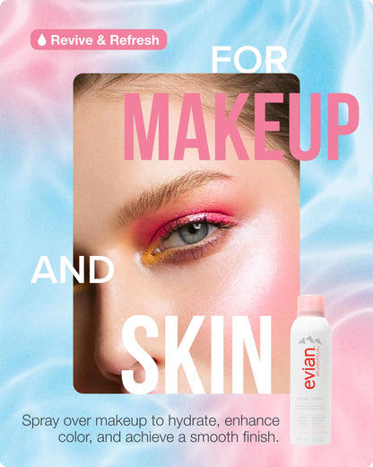 Evian Facial Spray 5 oz Duo Hydrating Mineral Water Mist for Face & Skin Refreshes Makeup, Sets, & Tones Facial Spray Twin Pack for Daily Skincare and Lightweight Facial Moisturizer Mist