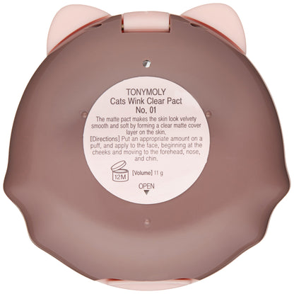 TONYMOLY Cats Wink Clear Pact, 01 Clear Skin