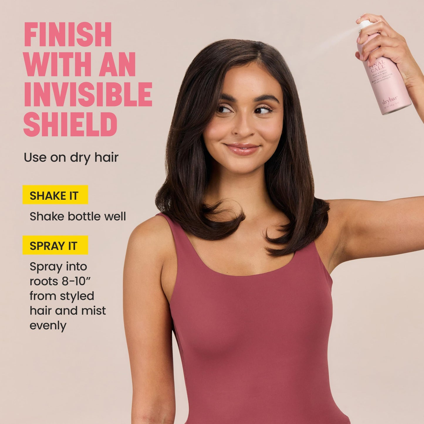 Drybar Final Call Frizz & Static Control Mist | Fights Frizz, Tames Flyaways to Maintain Smooth and Shiny Blowouts, 24 Hour Frizz Control & 72 Hour Static Control