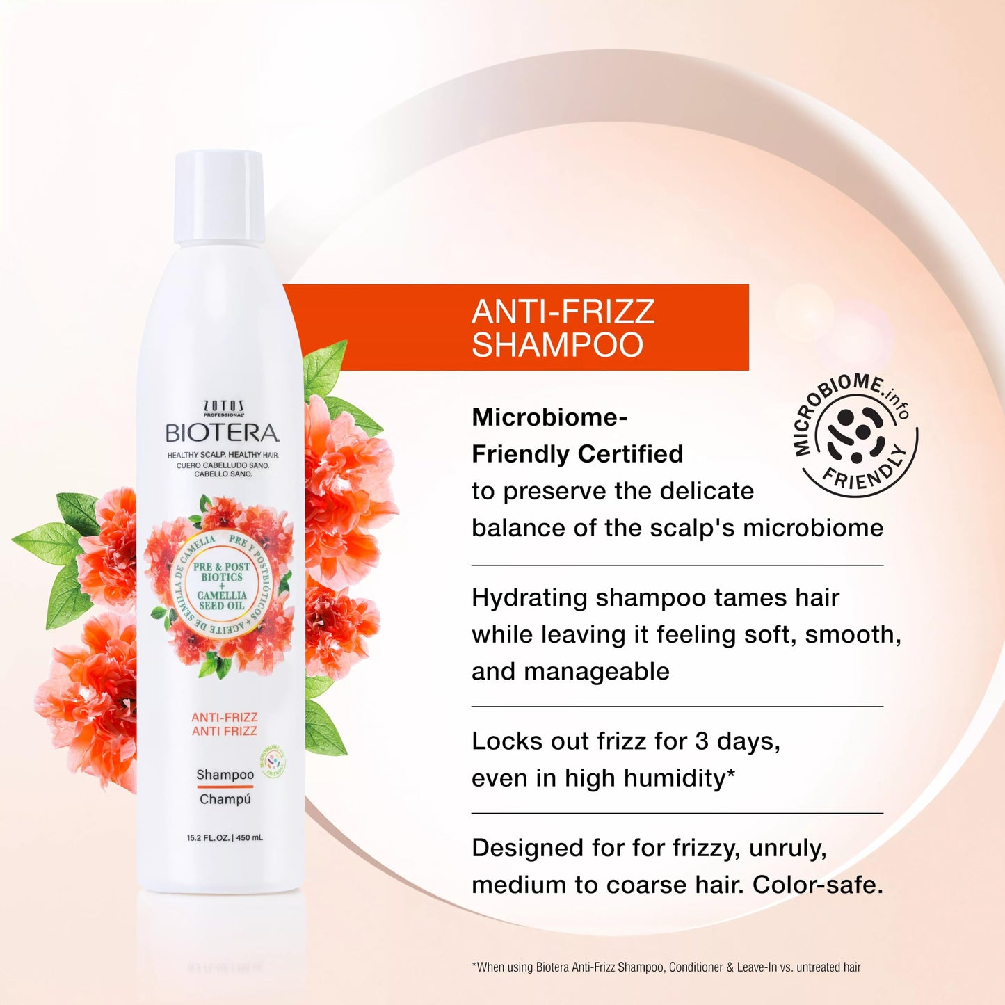 Biotera Anti Frizz Smoothing Shampoo | Smooths & Controls Frizzy, Unruly Hair | Microbiome Friendly | Vegan & Animal Test Free | Paraben Free | Color-Safe