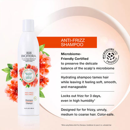 Biotera Anti Frizz Smoothing Shampoo | Smooths & Controls Frizzy, Unruly Hair | Microbiome Friendly | Vegan & Animal Test Free | Paraben Free | Color-Safe