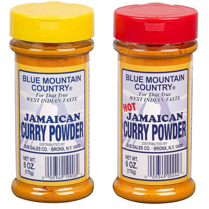 Jamaican Curry Powder & Hot Jamaican Curry Powder Duo Pack – 6 oz | Authentic West Indian Spices for Meat, Seafood, Vegetables & More