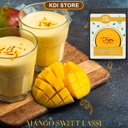 KDI Store Mango Sweet Lassi, Ready to Eat Freeze-Dried Yogurt Drink Mix, 65g, USDA Organic Certified
