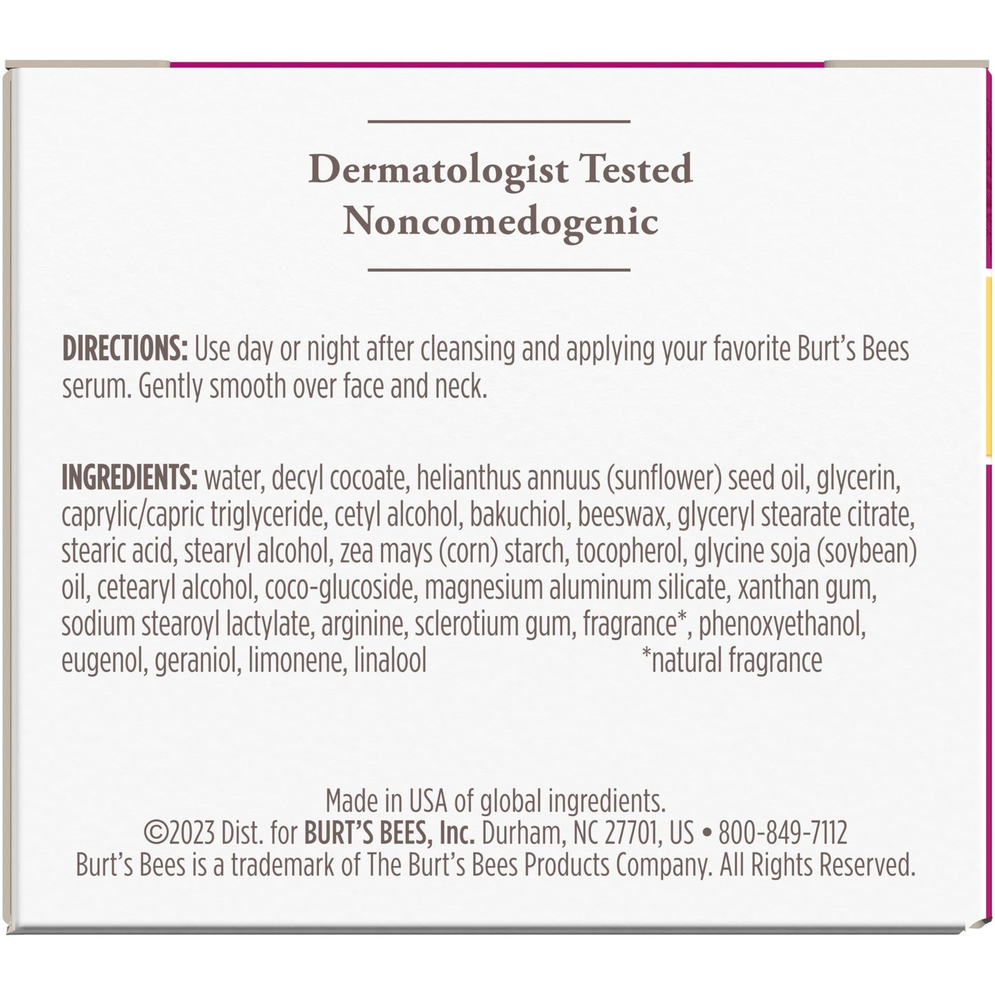 Burt's Bees Renewal Firming Face Cream, Anti-Aging Retinol Alternative, Moisturizing Natural Origin Skin Care, 1.8 Ounce
