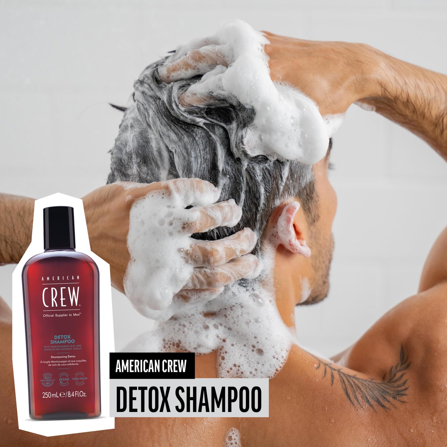 American Crew Detox Shampoo for Men, Naturally Derived, Vegan Formula, Citrus Mint Fragrance, 8.45 Fl Oz