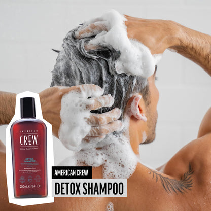 American Crew Detox Shampoo for Men, Naturally Derived, Vegan Formula, Citrus Mint Fragrance, 8.45 Fl Oz