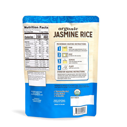 Ritika’s Global Grains Certified Organic Jasmine Rice, Ready in 90 Seconds, 8.8 oz Pouches (6-Count Pack)