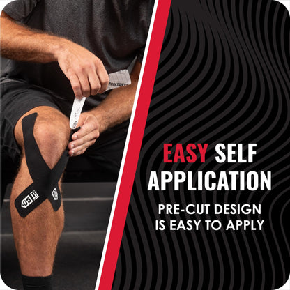 RockTape GO Muscle & Joint Relief Kit - Pre-Cut Kinesiology Tape & RockSauce Fire Roll-On - Quick Application, Durable, Water-Resistant, Recovery for Athletes