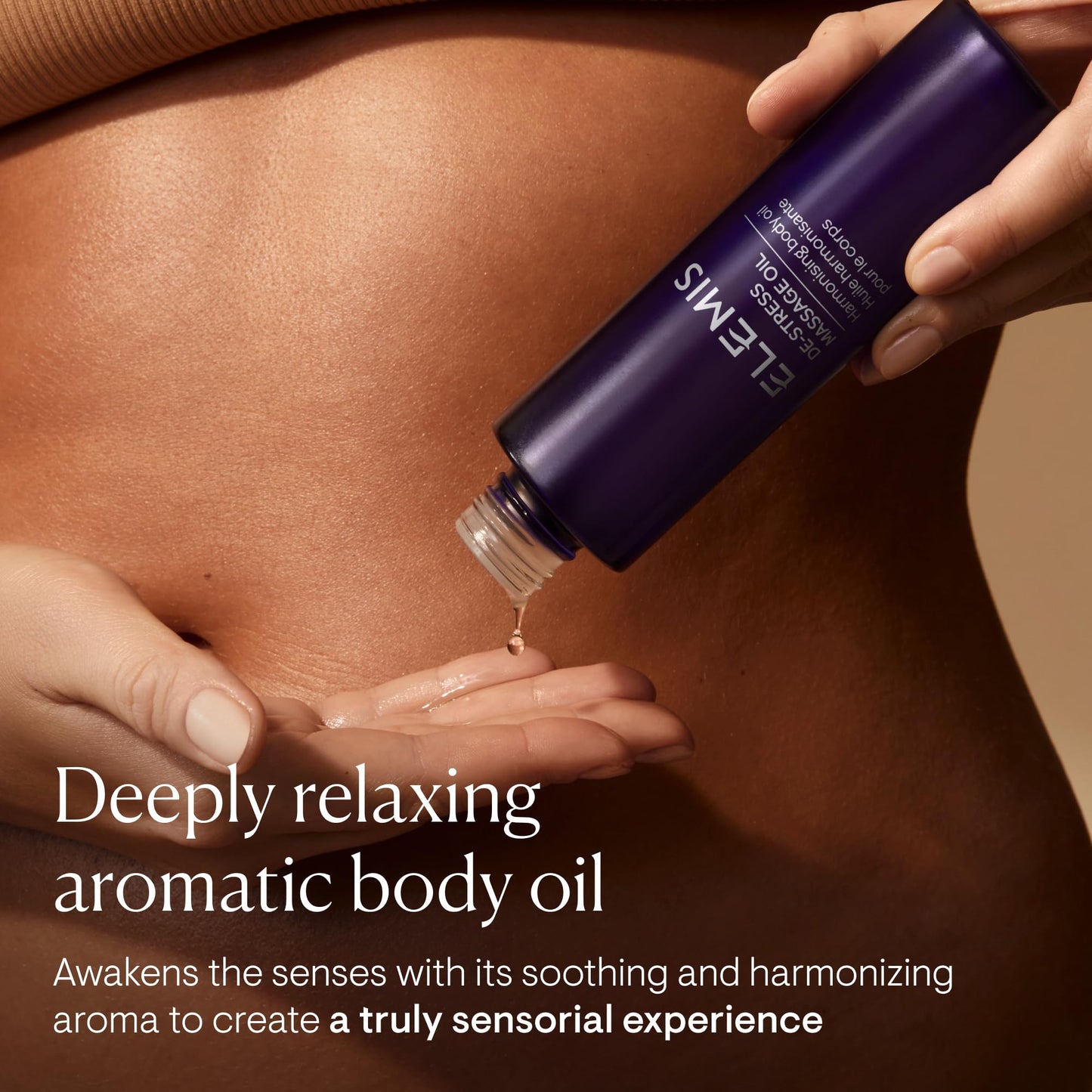 ELEMIS De-Stress Massage Oil | Harmonizing Oil Deeply Nourishes, Relaxes, and Calms the Body and Mind with a Blend of Essential Oils, 3.3 Fl Oz