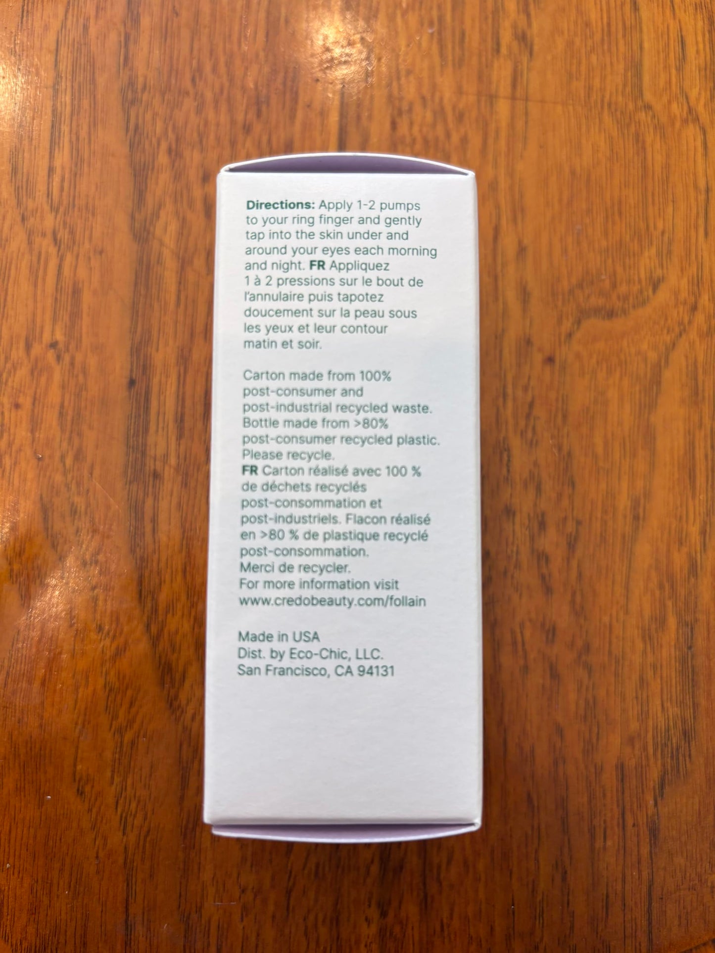 Follain 5% Vitamin C + Caffeine Brightening Eye Cream for all Skin Types | Visibly Reduce Dark Circles, Puffiness, & Wrinkles - Clean Beauty, Daily Hydrating Eye Treatment - Vegan & Cruelty-Free