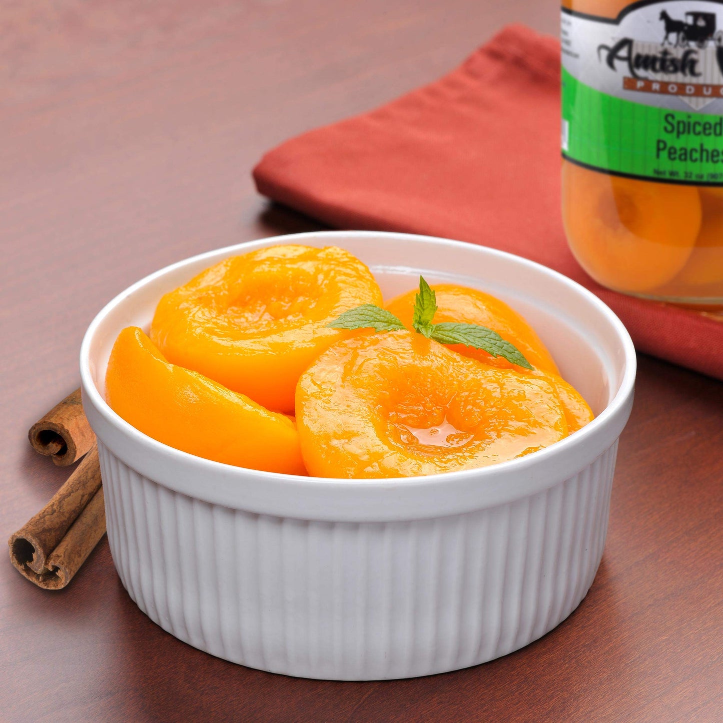 Amish Valley Products Old Fashioned SPICED Peaches Halves Canned Jarred in 32 oz Glass Jar (One QT Jar - 32 OZ)