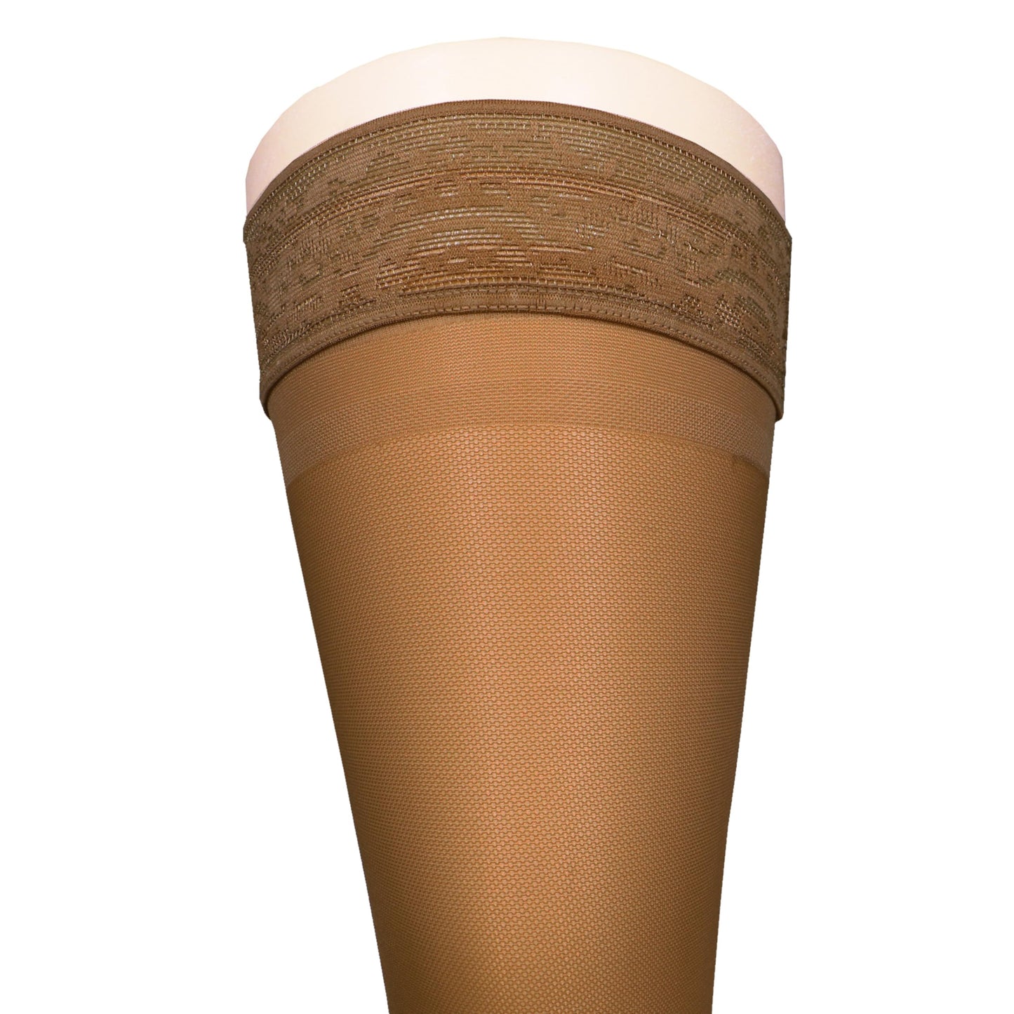 NuVein Sheer Compression Stockings for Women, 15-20 mmHg Support, Medium Denier, Thigh High, Closed Toe, Taupe, X-Large