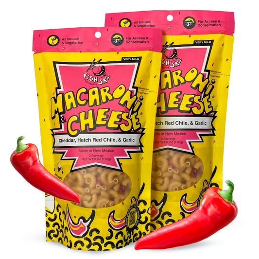 Fishski Easy Prepare New Mexico Hatch Red Chile Macaroni and Cheese with Cheddar (2 x 6oz Packs) 170g Each
