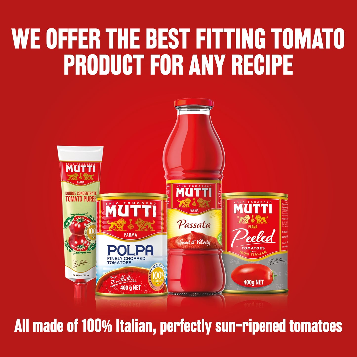 Mutti Crushed Tomatoes (Polpa), 14 oz. | 12 Pack | Italy’s #1 Brand of Tomatoes | Fresh Taste for Cooking | Canned Tomatoes | Vegan Friendly & Gluten Free | No Additives or Preservatives
