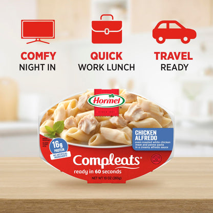 HORMEL COMPLEATS Chicken Alfredo Microwave Tray, 10 oz. (6 Pack)