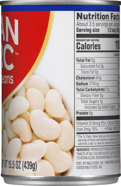 Joan of Arc Beans, Butter Beans, 15.5 Ounce (Pack of 12)