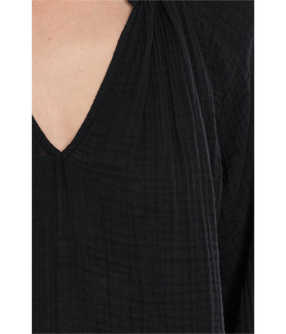 Michael Stars Women's Kali 3/4 Sleeve Ruffle Neck