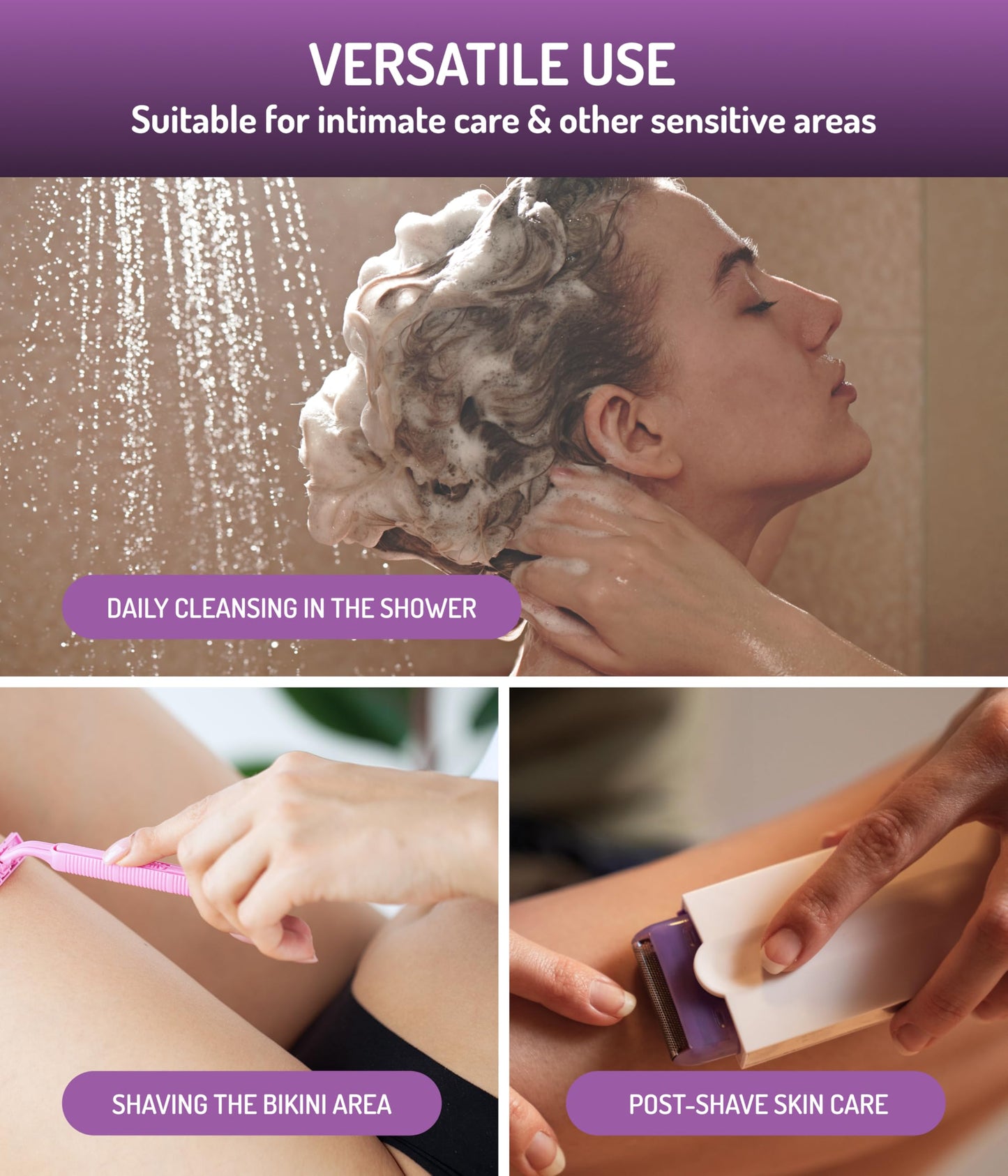 Gynofit Intimate Care Bundle – Lactic Acid Vaginal Gel (6 Count) & Unscented Feminine Wash Foam – pH-Balancing Cleanser + Vaginal Moisturizer – Daily Care & Shaving – Gynecologist Recommended