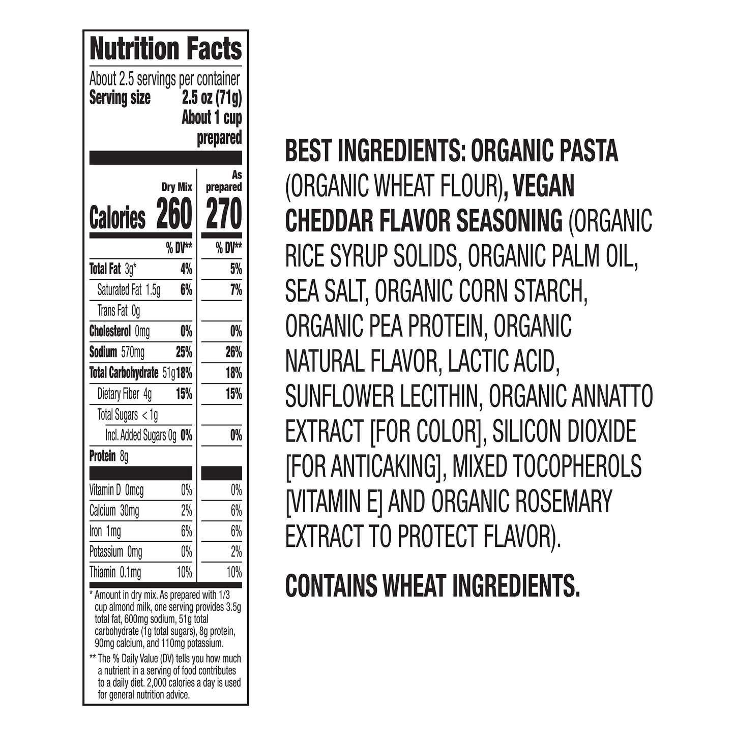Annie's Vegan Mac and Cheddar Flavor Pasta and Sauce, Organic, Plant Based, Dinner Side or Snacks, 6 oz