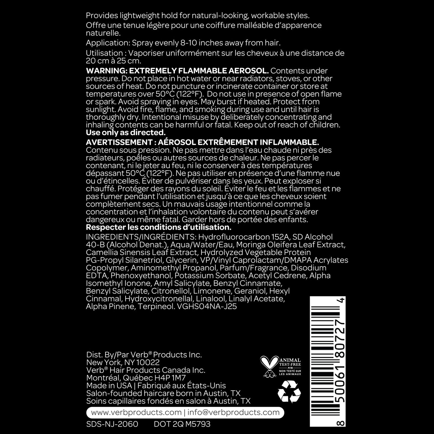 VERB Ghost Flexible Hairspray - Weightless Medium Hold - Infused with Moringa Oil - Anti-Frizz + Promotes Radiant Shine – for All Hair Types