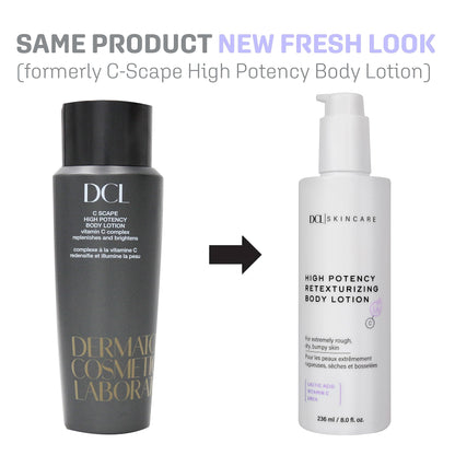 DCL Skincare High Potency Retexturizing Body Lotion for Smooth, Renewed Skin, 8 Fl oz