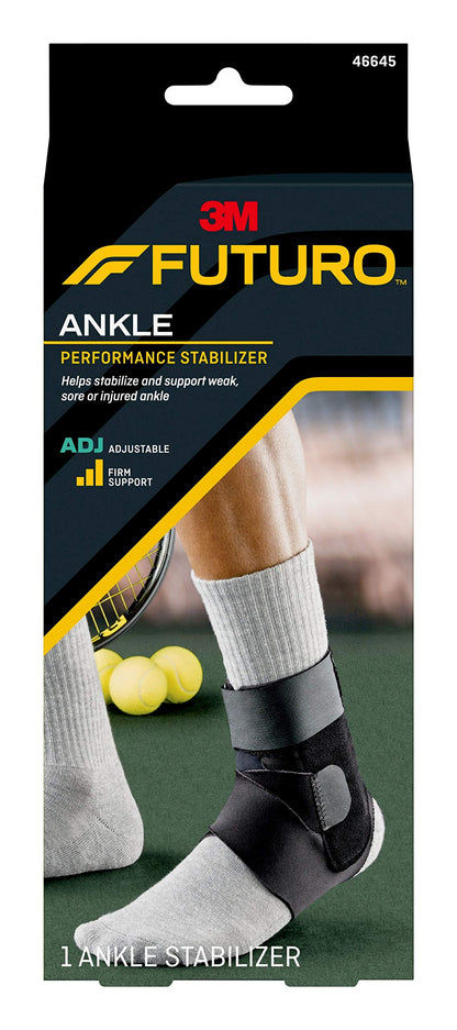 3M Futuro Sport Deluxe Black Ankle Stabilizer One Size Hook and Loop Strap for The Foot 46645ENR