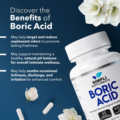 Boric Acid Suppositories + Lion’s Mane Mushroom Capsules | Feminine Care & Cognitive Wellness Bundle