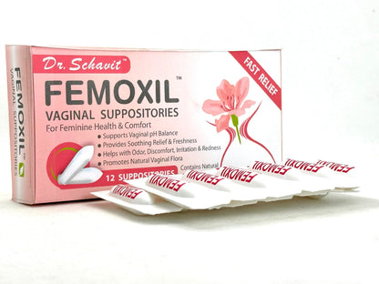 FEMOXIL Vaginal Suppositories - Natural Plant-Based Formula for Feminine Issue. All Natural Intimate Deodorant for Women. Restore Feminine pH Balance of The Vagina. Provides Fast Relief